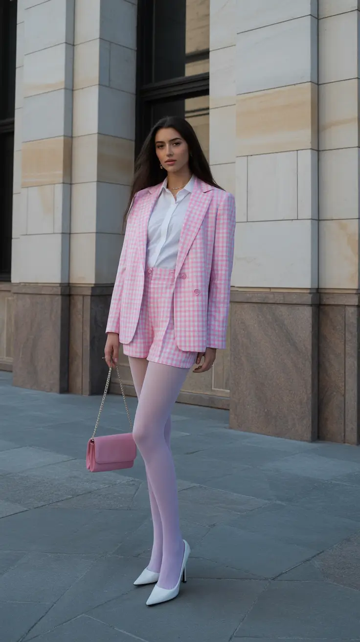 y2k outfits ideas 2026 Power Pink Suit