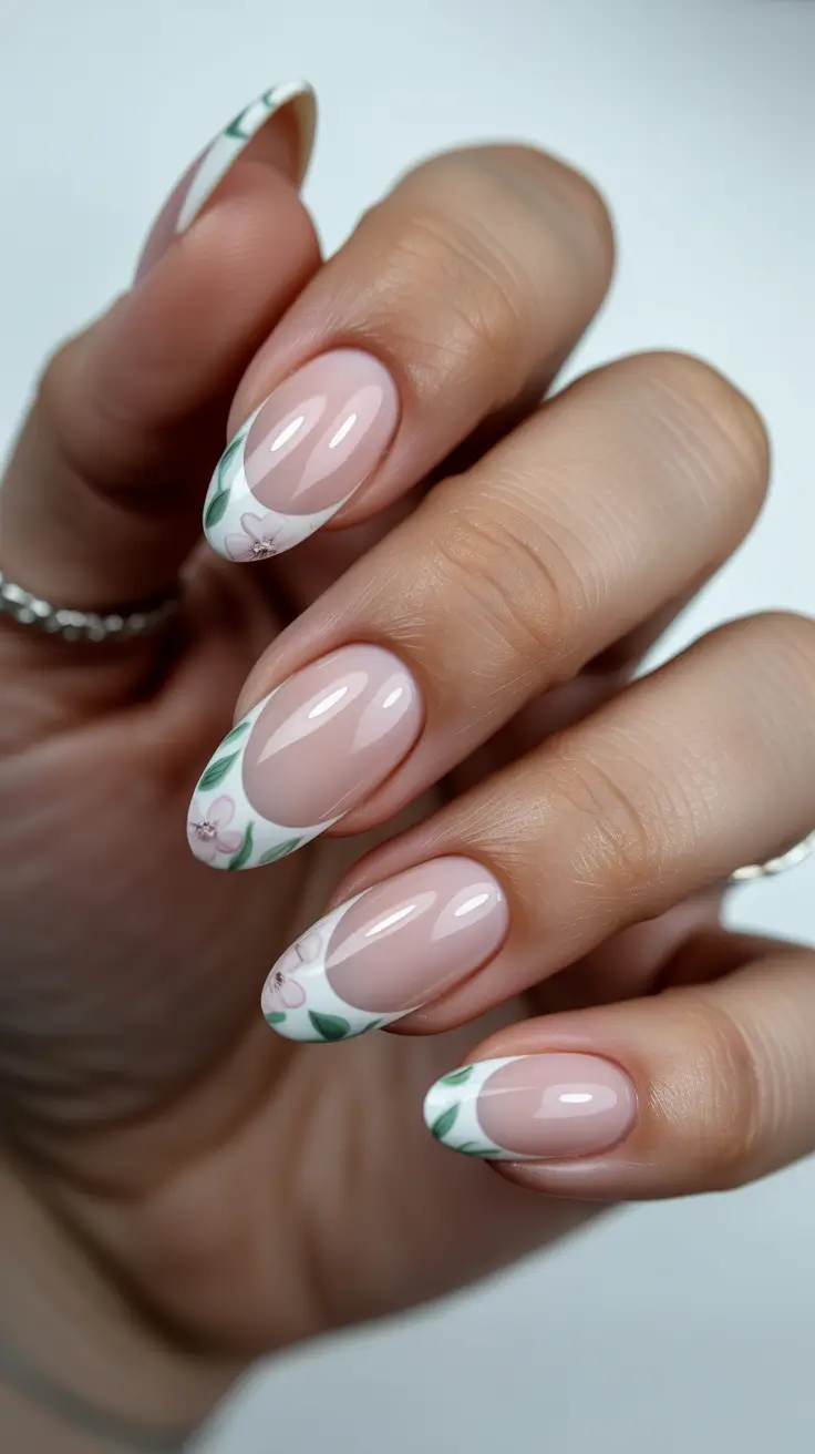 beach-nails-2026-Leaf-Trim-French-Serenity