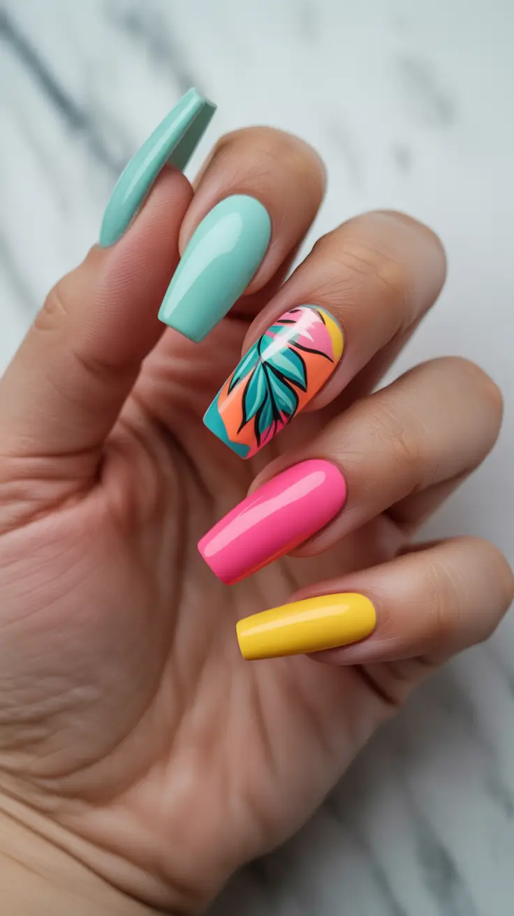 beach-nails-2026-Tropical-Pop-Art-Palette