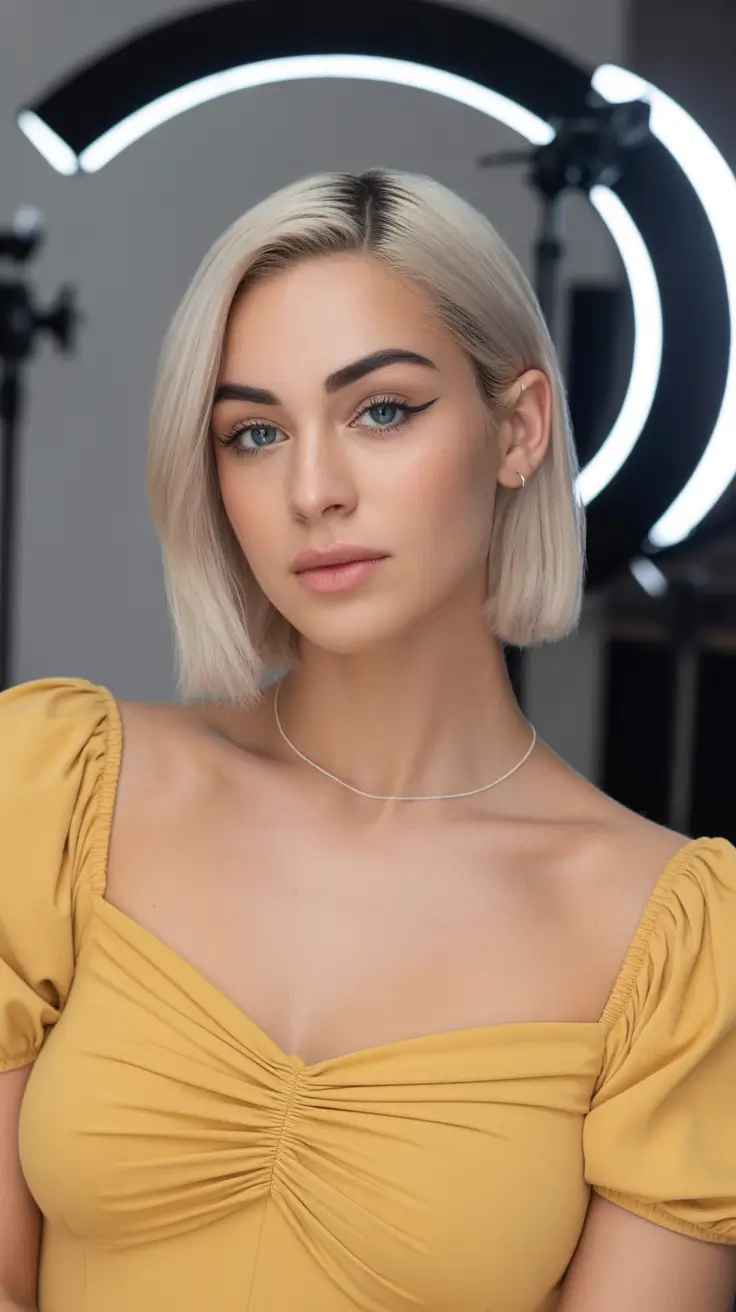 Best bob hairstyles 2026 Clean Platinum Bob With Studio Precision