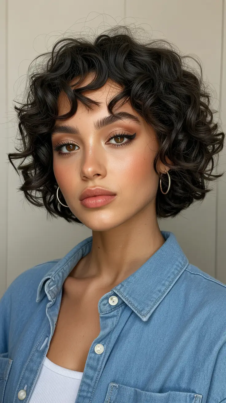 Best bob hairstyles 2026 Short Curly Bob With Fringe Definition