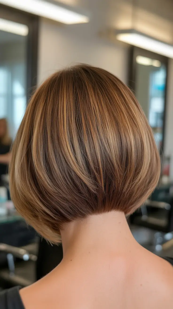 Best bob hairstyles 2026 Rounded Short Layered Bob With Polished Back View