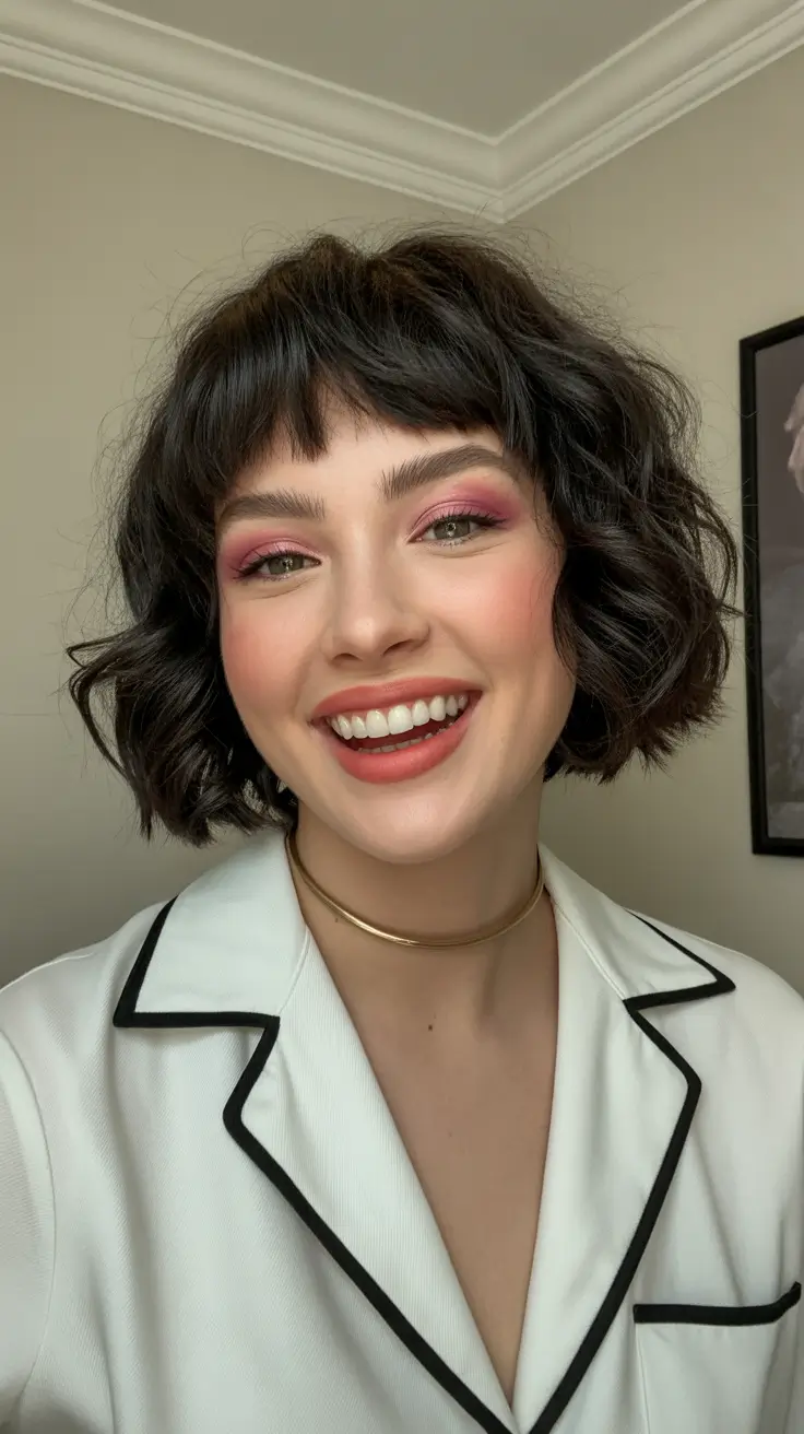 Best bob hairstyles 2026 Playful Curly Bob With Short Fringe