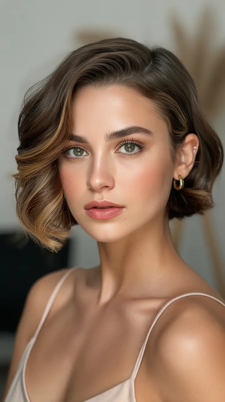 Best bob hairstyles 2026 Soft Wavy Bob With Romantic Side Sweep