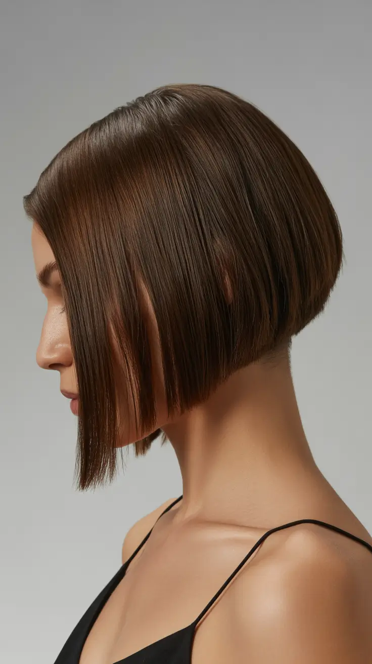Best bob hairstyles 2026 Sculpted Brunette Bob With Angled Precision