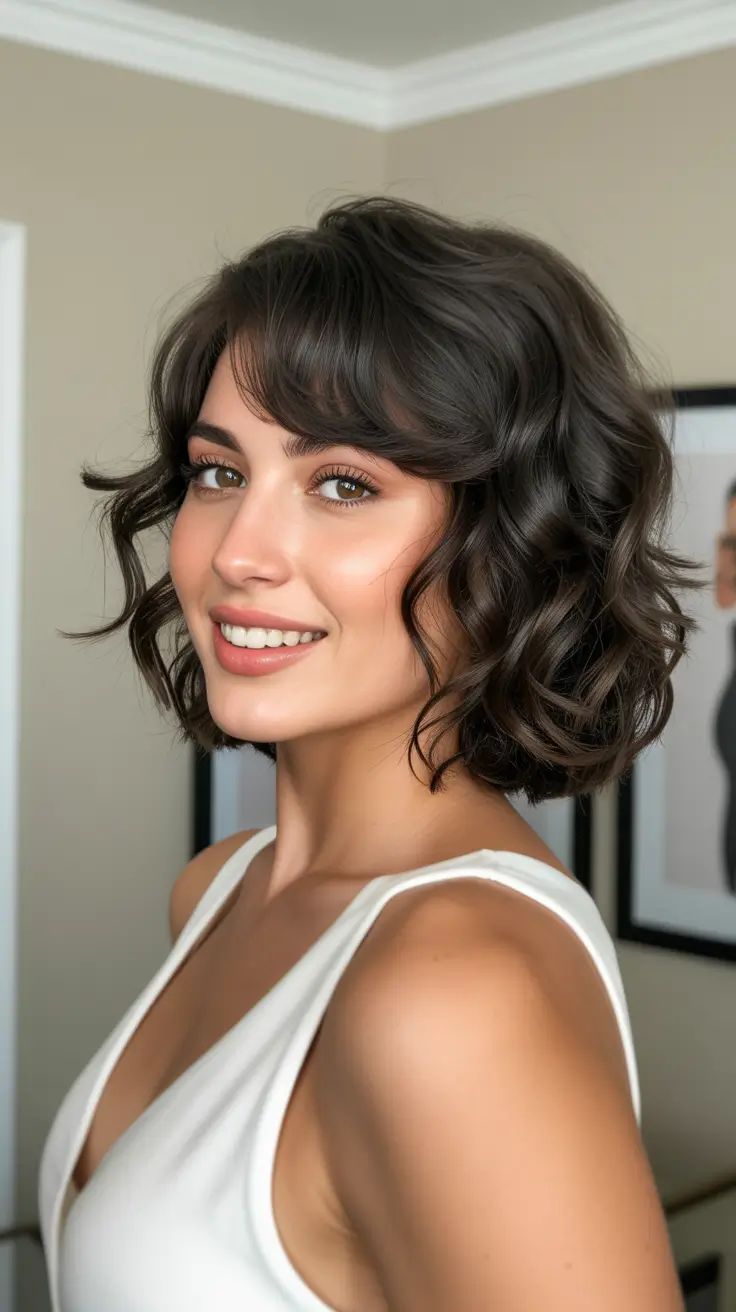 Best bob hairstyles 2026 Textured Short Curly Bob With Natural Volume