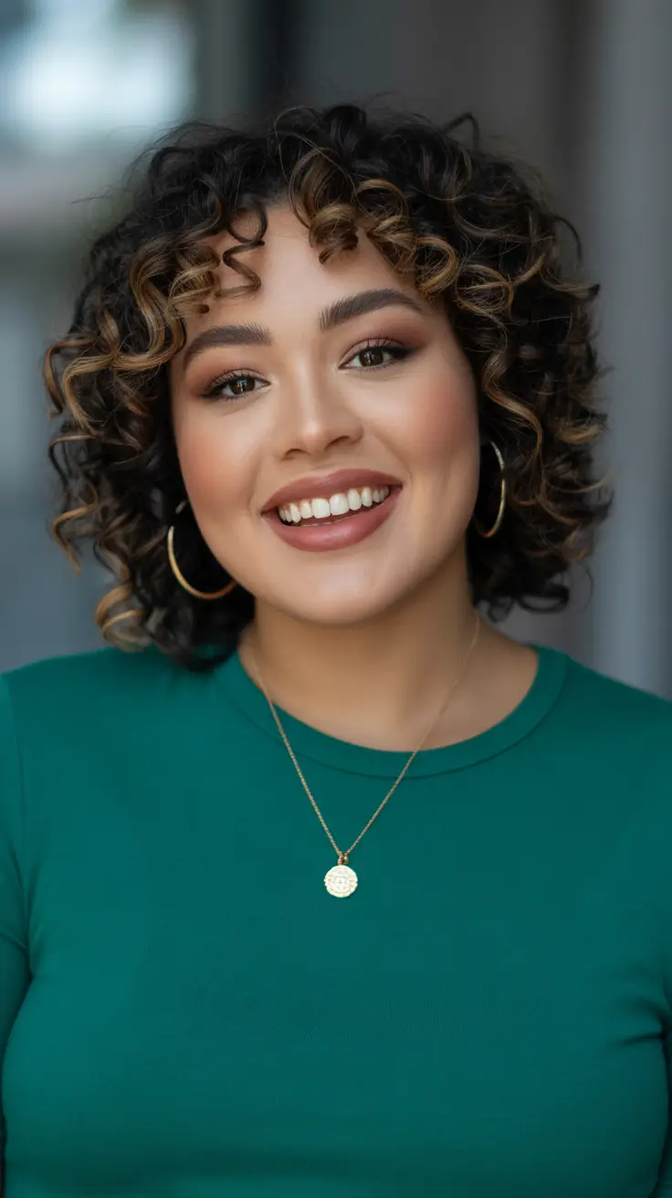 fat face haircuts curly hair Playful Curly Confidence