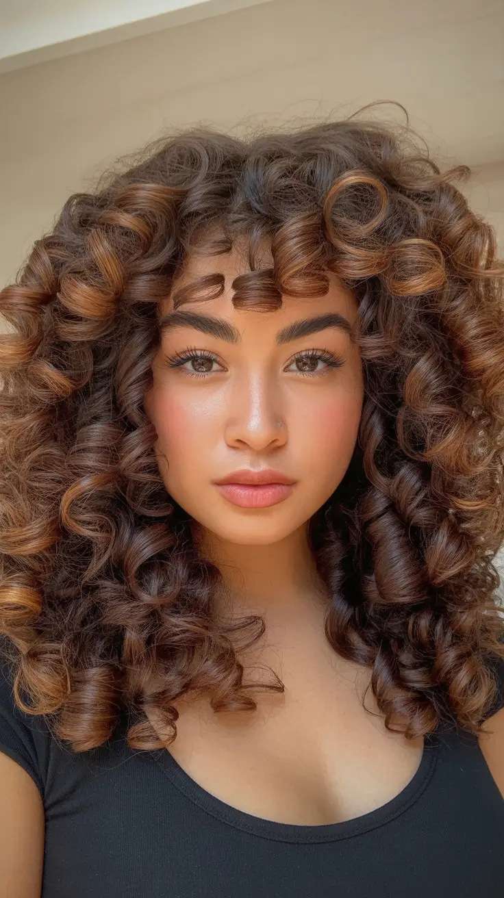 fat face haircuts curly hair Defined Chocolate Curls