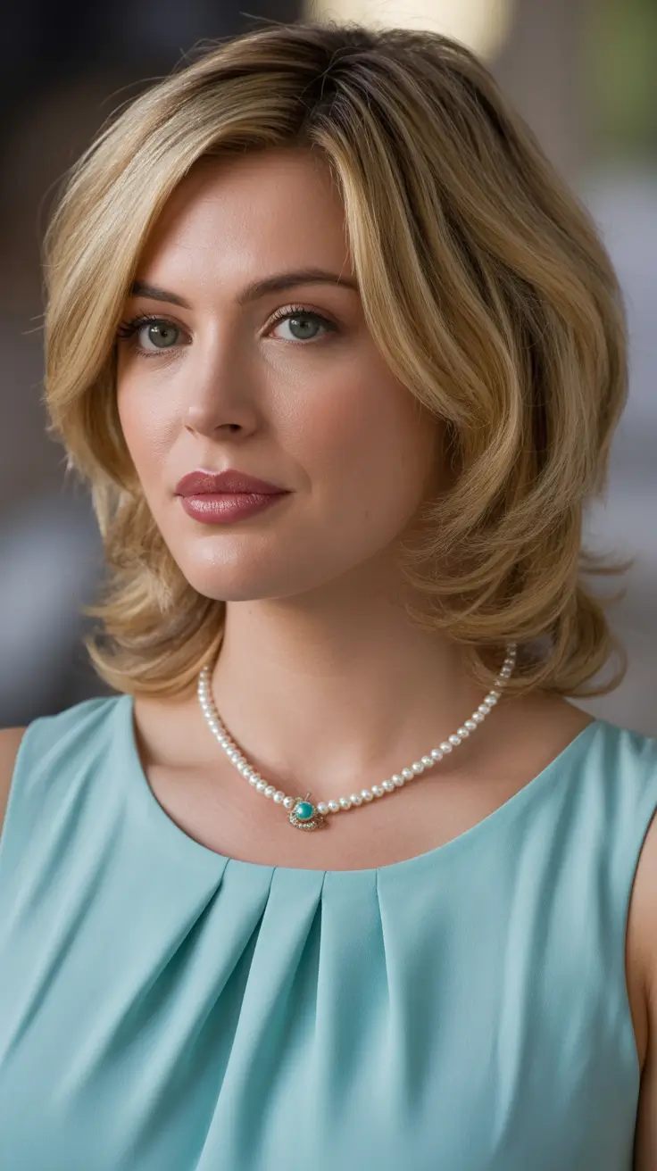 fat face haircuts short Soft-Layered Blonde Bob