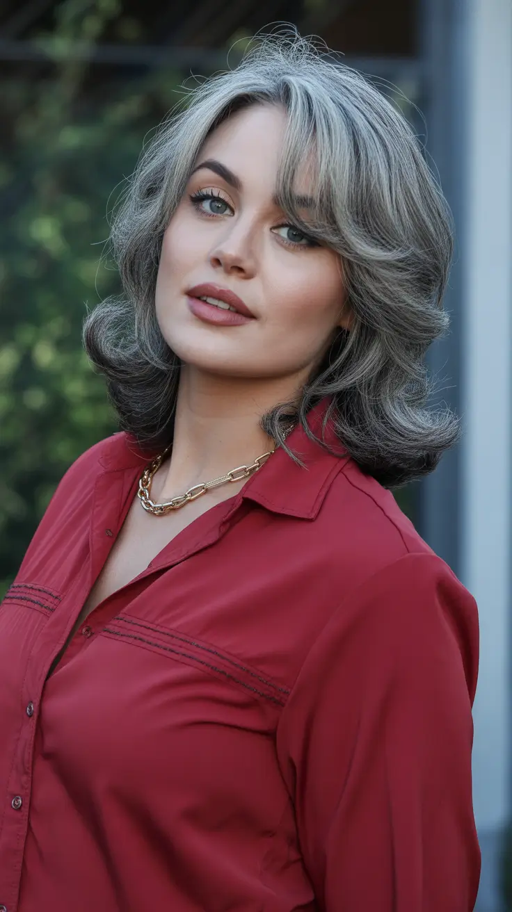 fat face haircuts medium Modern Silver Layers