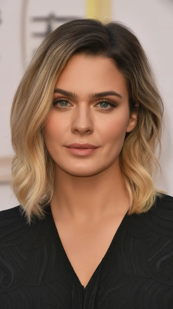 fat face haircuts long hair Soft Blonde Lob With Depth