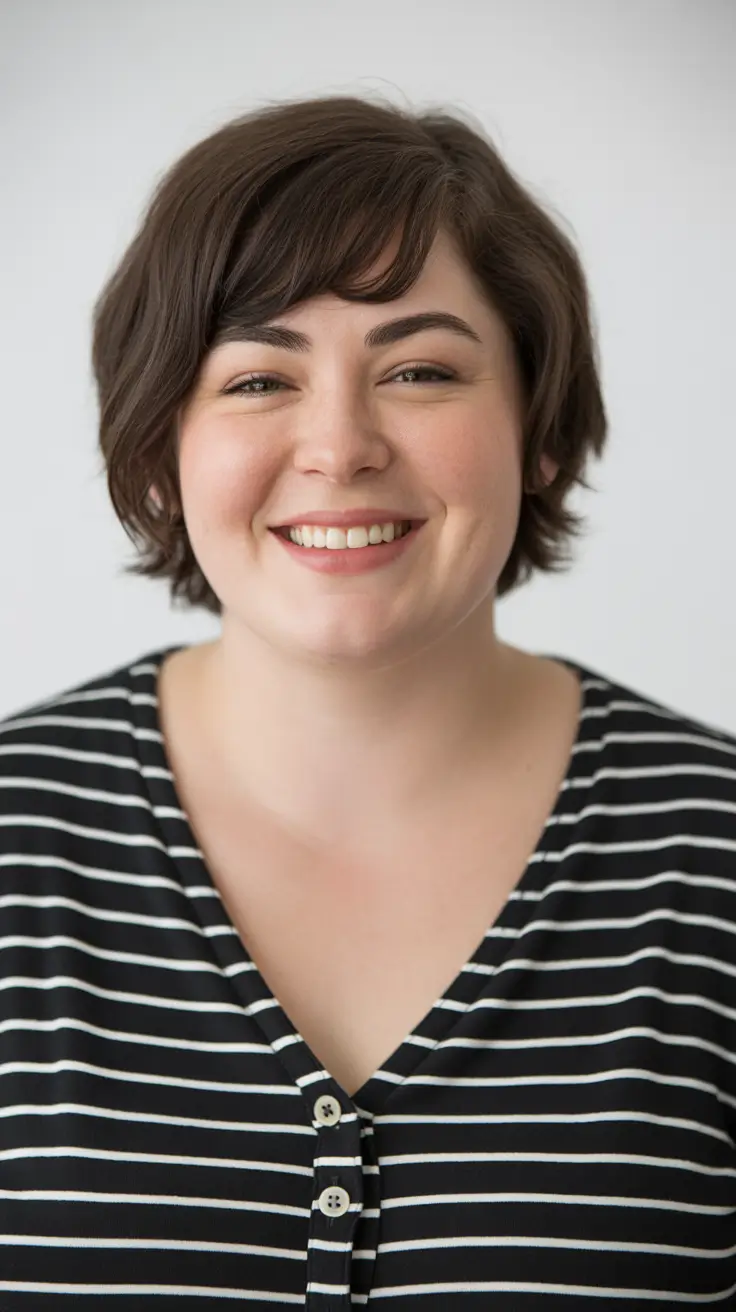 fat face haircuts double chin pixie cuts Classic Short Pixie With Fringe