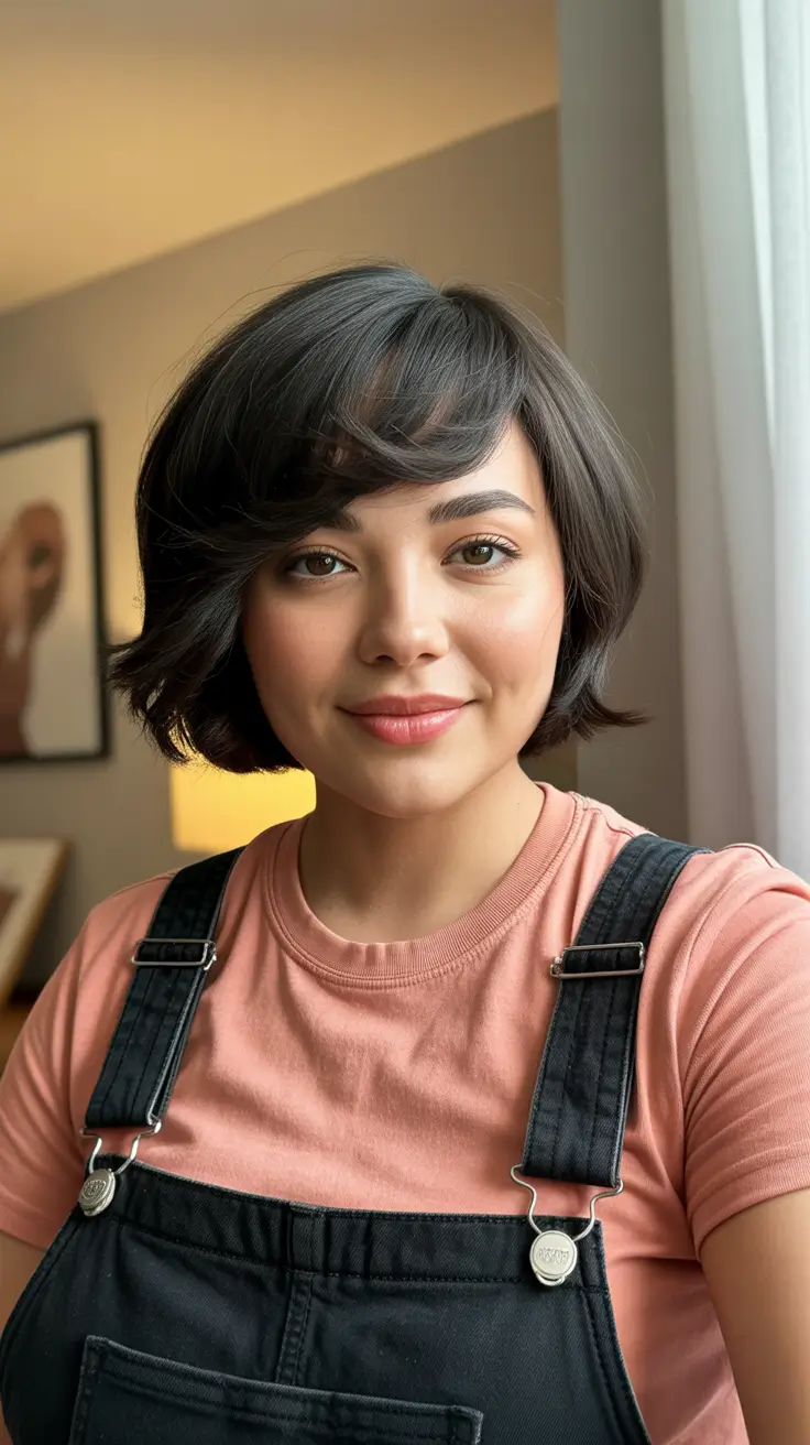 fat face haircuts short Playful Layered Bob