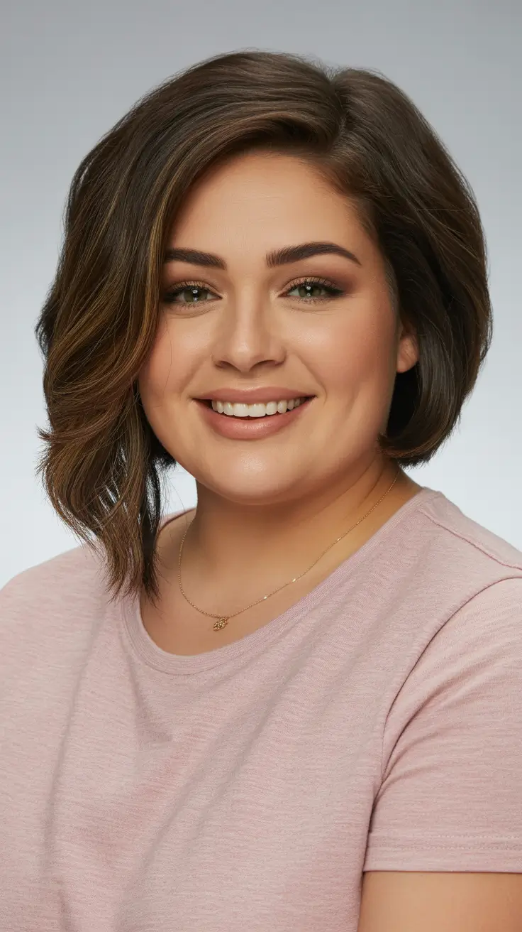 fat face haircuts medium Side-Swept Modern Lob