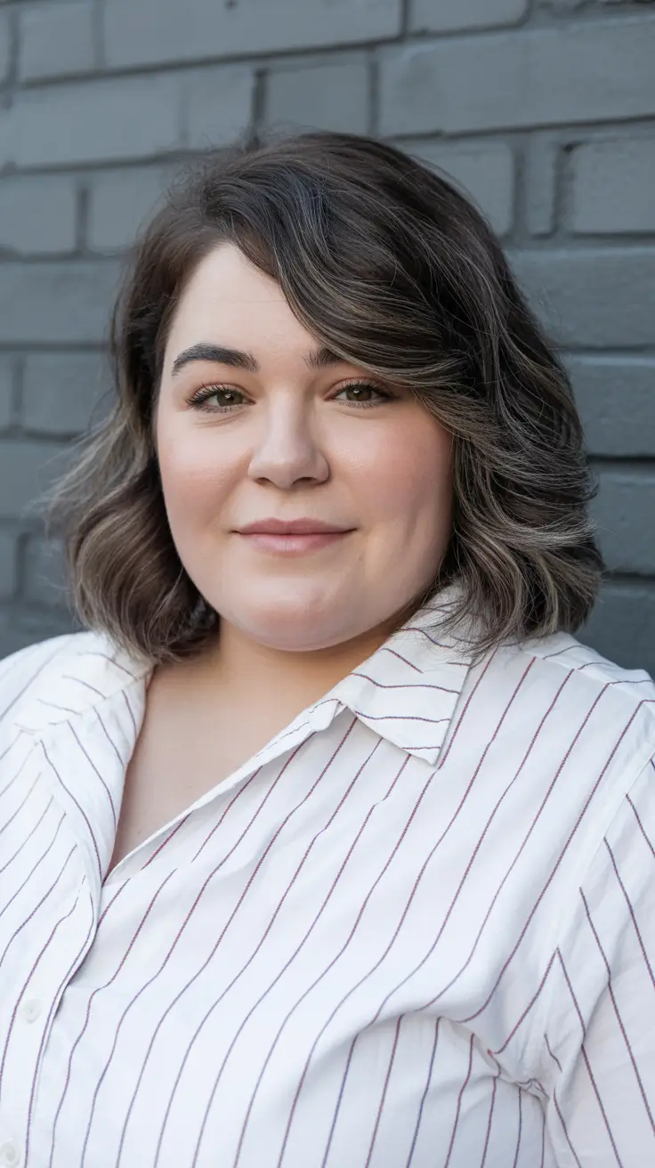 Best haircuts for plus size women 2026 Soft Textured Bob with Natural Volume