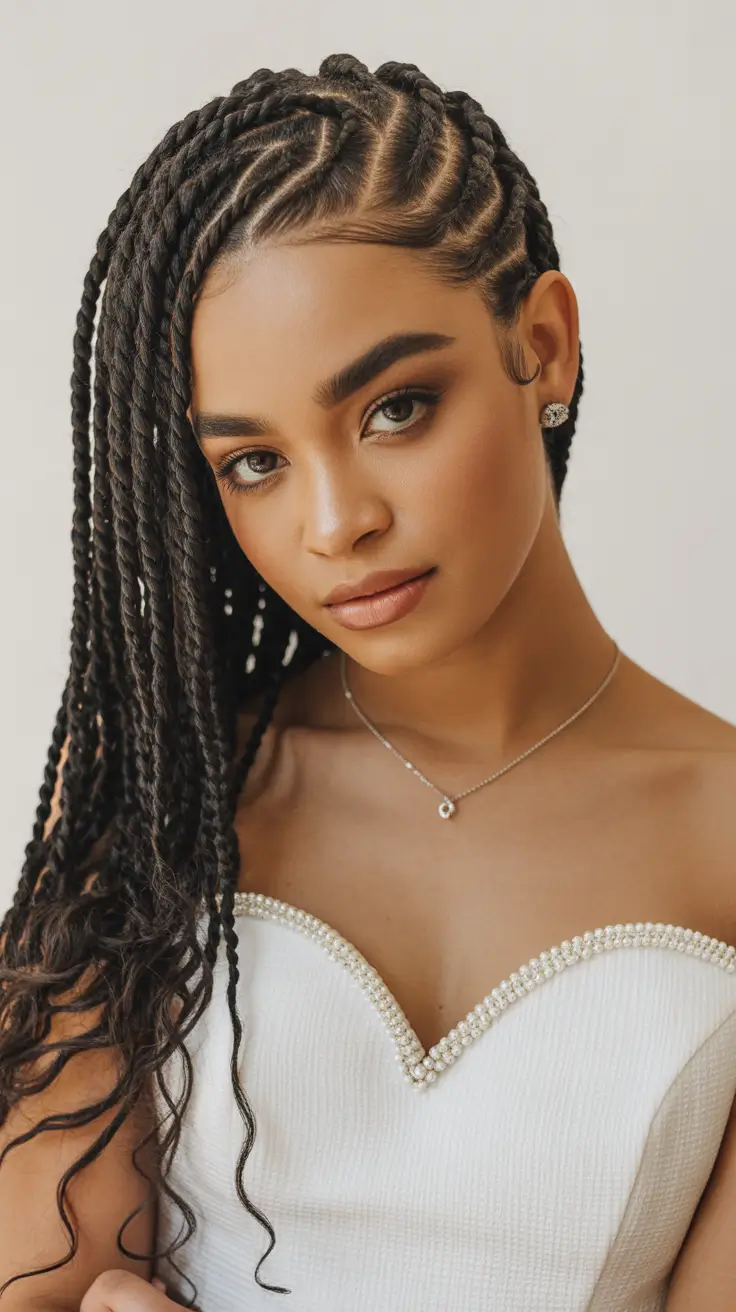 hairstyle black women braided Defined Braided Twist Cascade