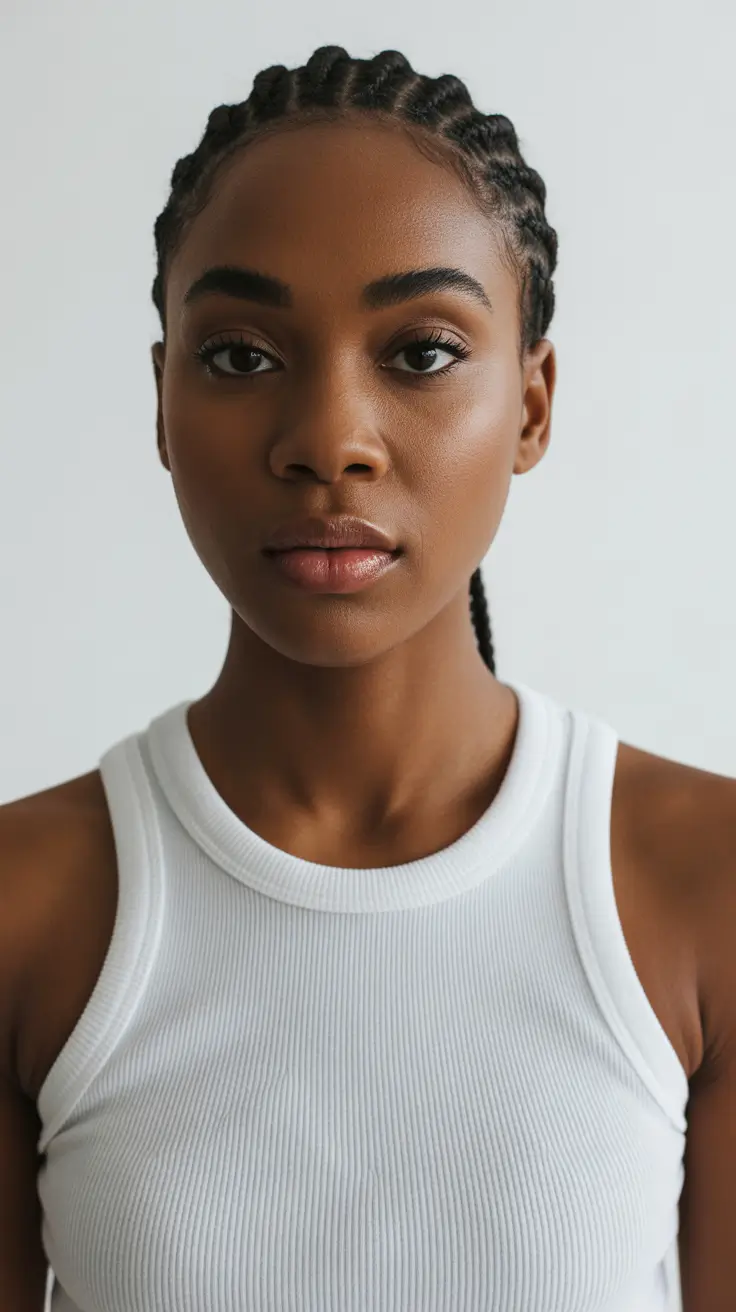 hairstyle black women braided Cornrow Simplicity with a Sleek Finish