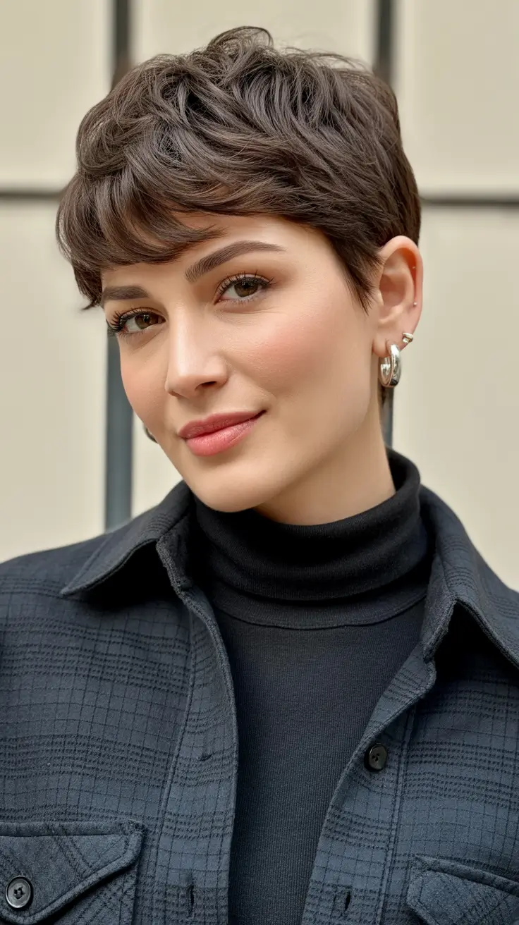 messy-pixie-haircuts Classic-Chic Messy Pixie With Polished Texture