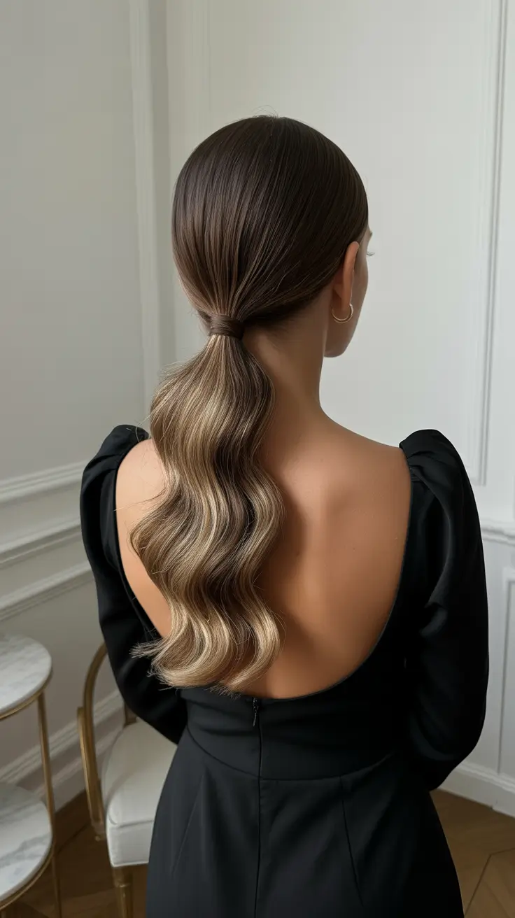 Best ponytail hairstyles 2026 Low Sleek Ponytail With Soft Waves