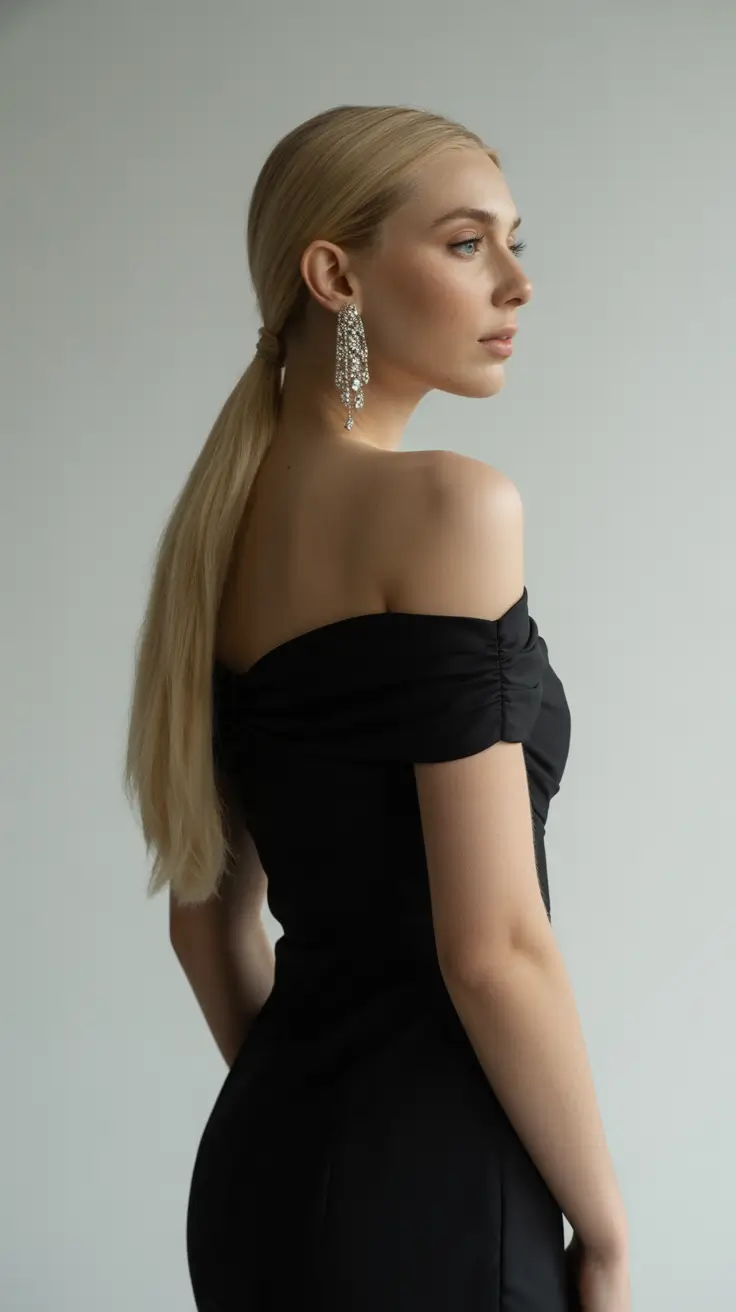 Best ponytail hairstyles 2026 Long Straight Ponytail With Evening Elegance