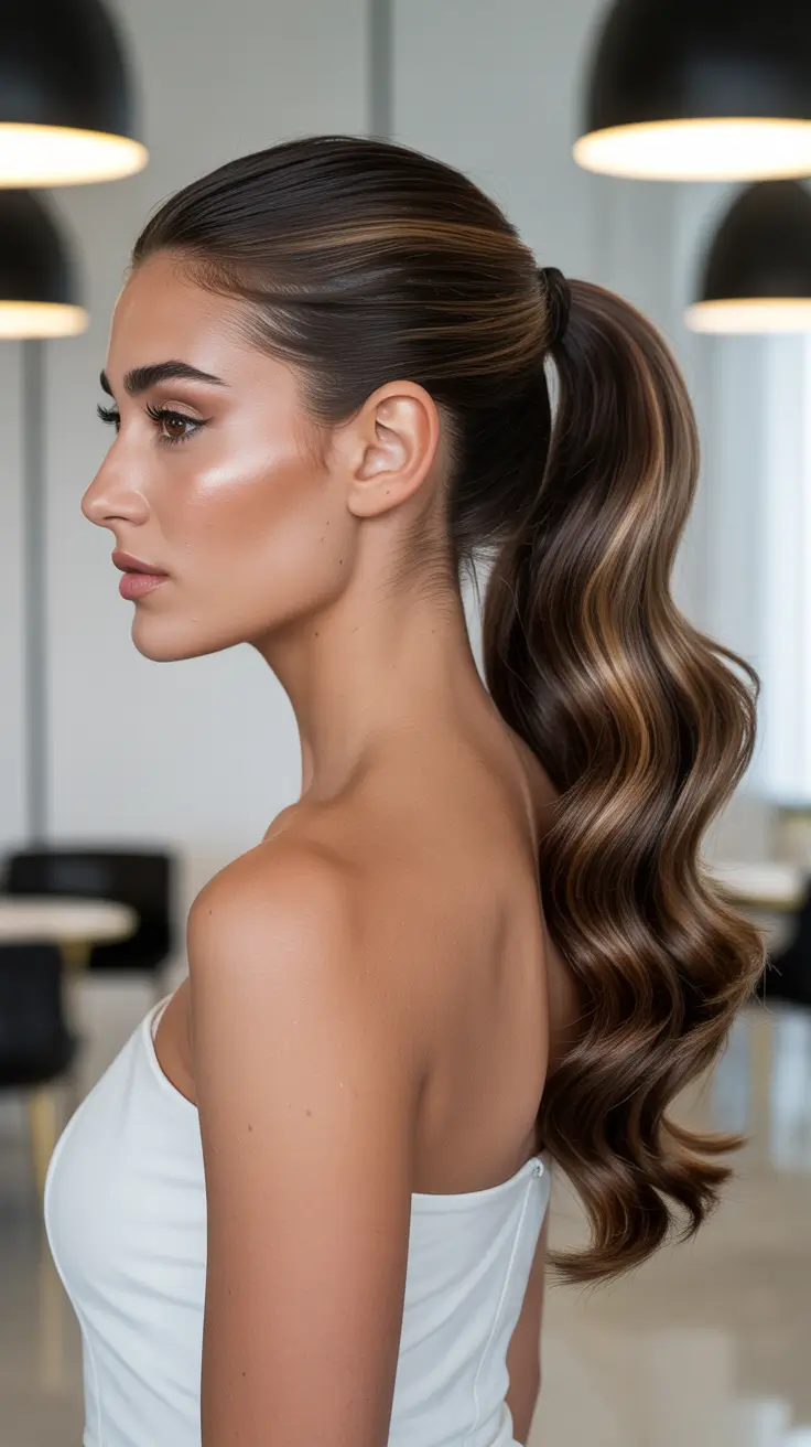 Best ponytail hairstyles 2026 Mid-Height Ponytail With Soft Waves