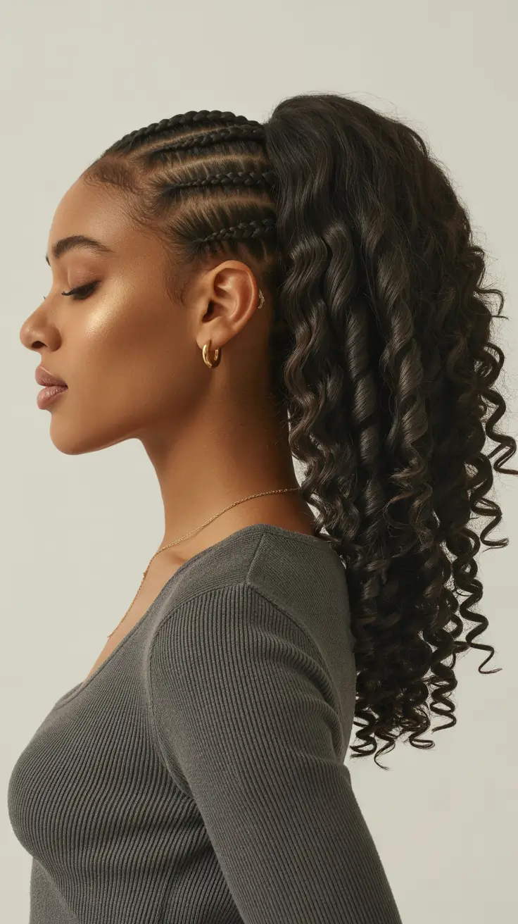 Best ponytail hairstyles 2026 Braided Ponytail With Curly Length