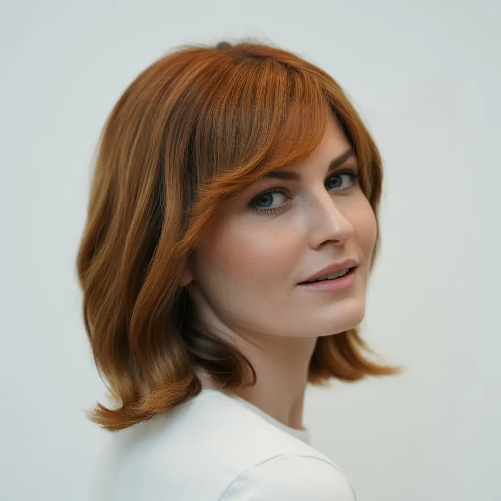 shag haircut medium Soft Ginger Medium Shag