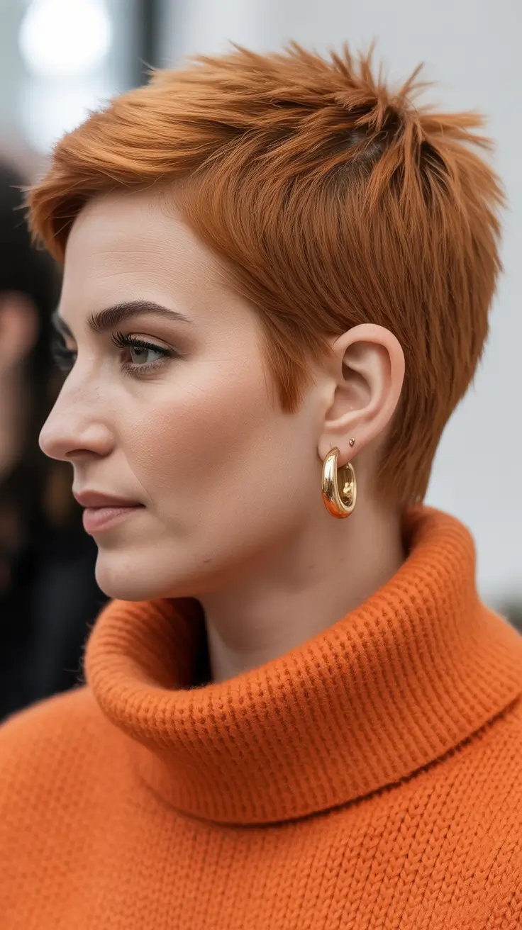 short hairstyles black women Copper Pixie with Bold Texture