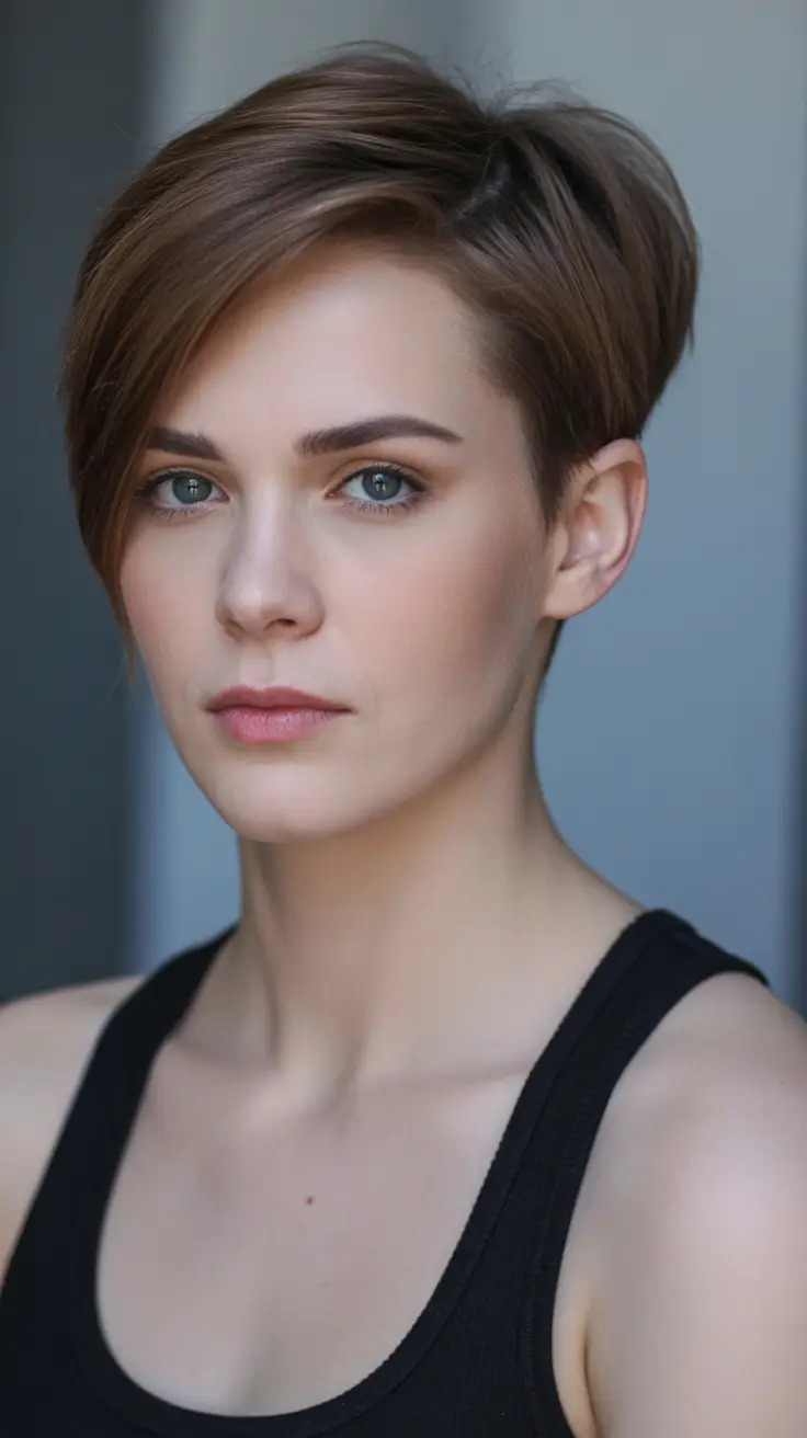 short hairstyles for fine hair Textured Side-Swept Pixie