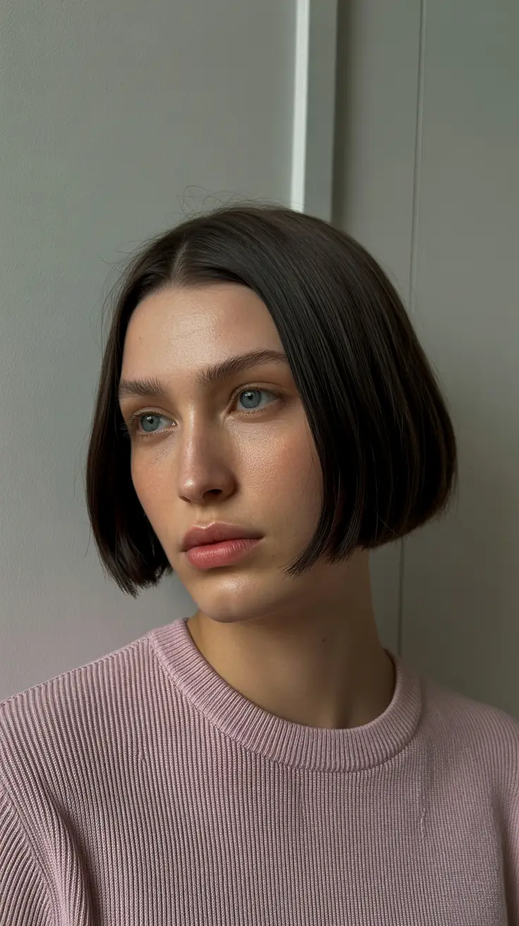 short hairstyles for round faces Classic Paris Bob