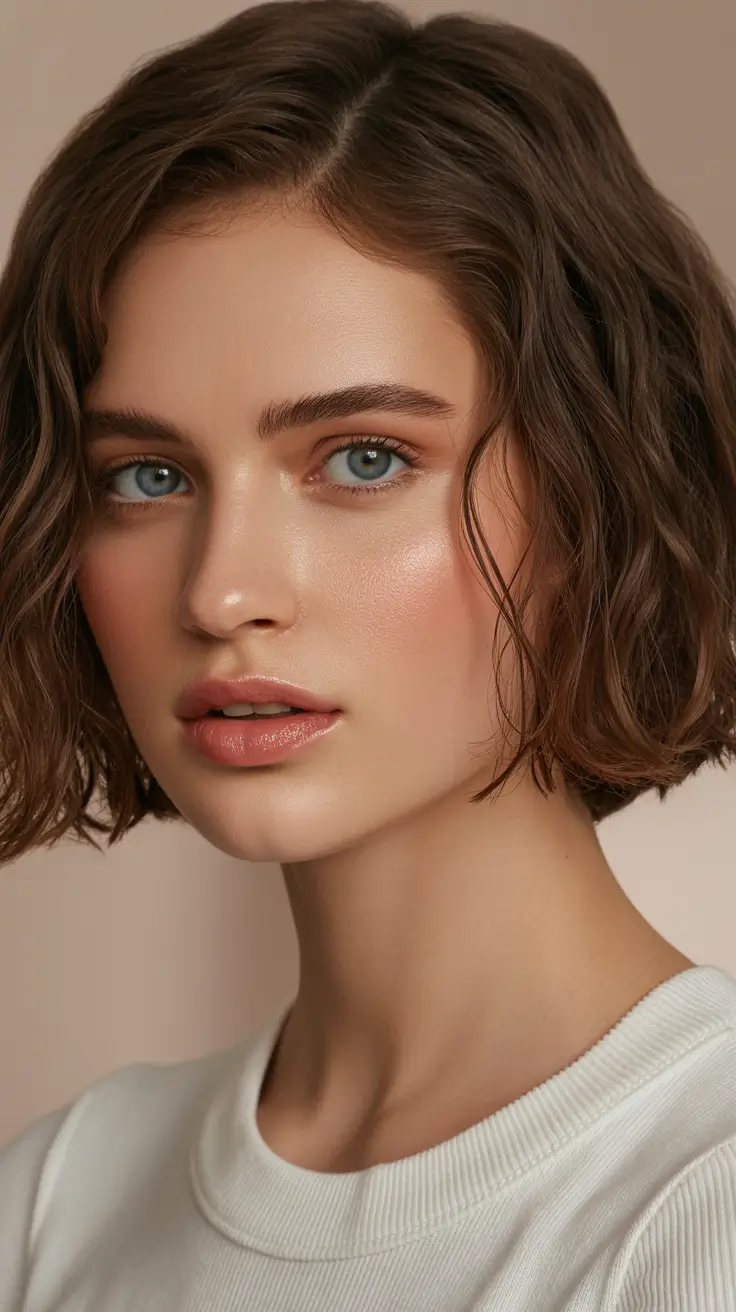 short hairstyles women Soft Chocolate Waves Bob