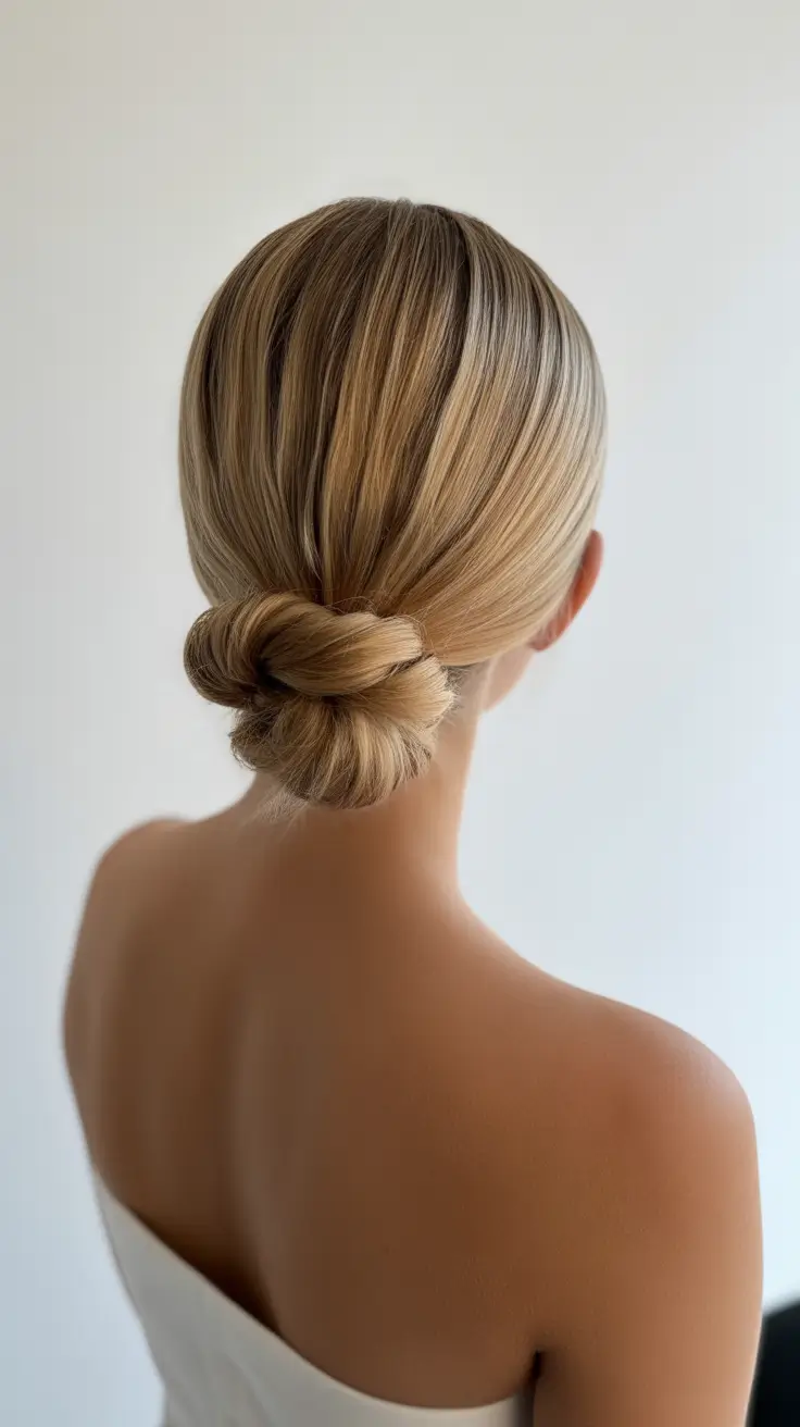 Best wedding hairstyles 2026 Low Blonde Bun