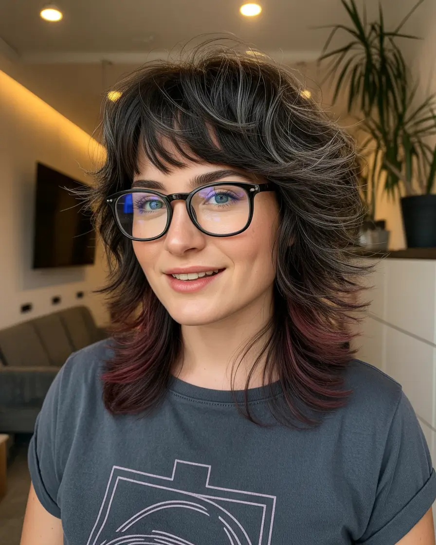 wolf haircut woman Layered Dimensional Glow