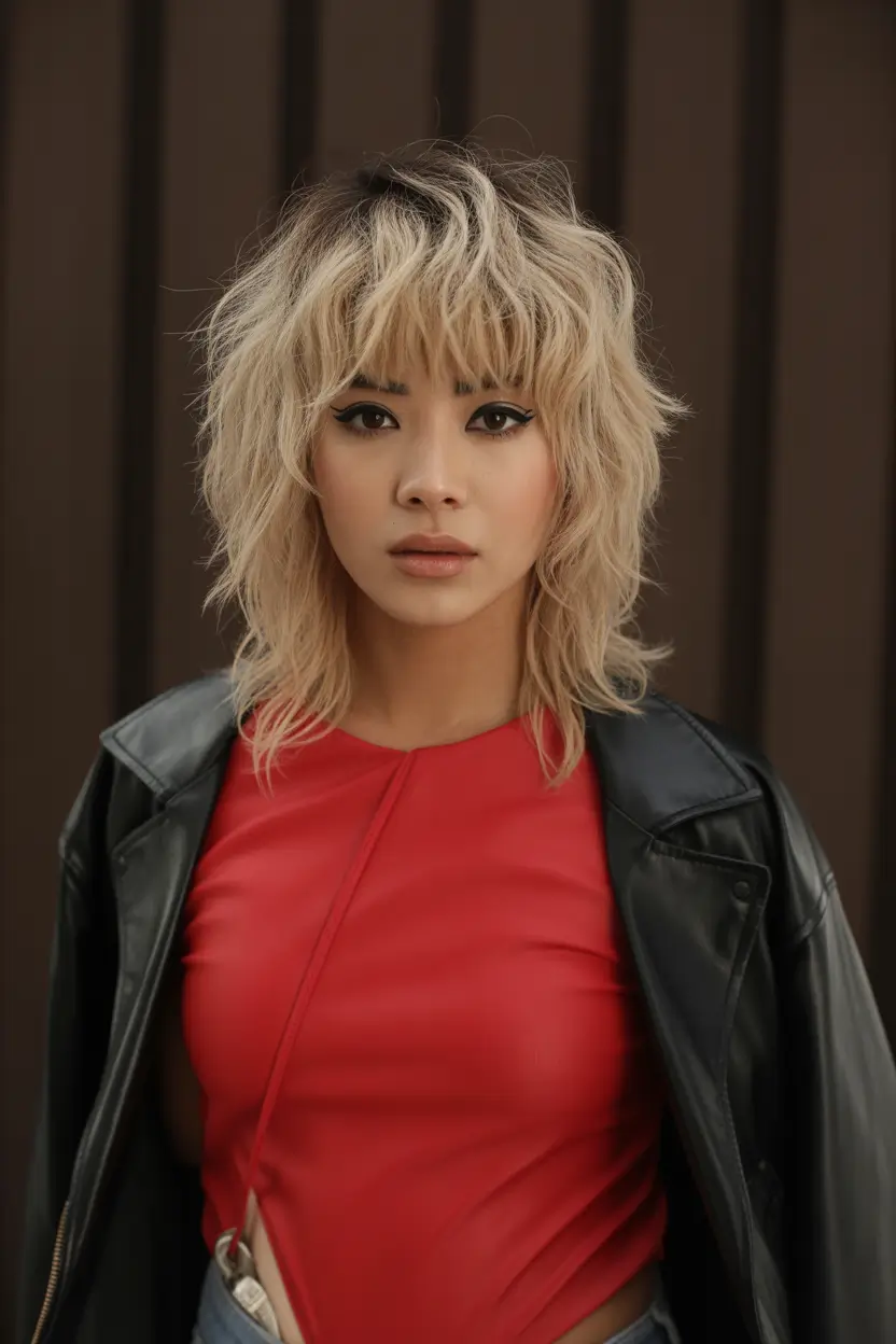 wolf haircut short hair Electric Blonde Rebel