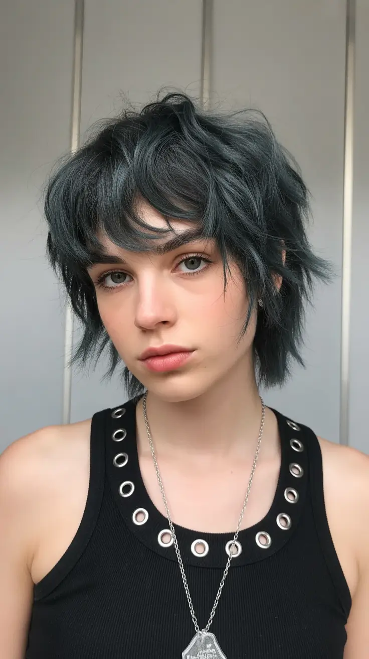 wolf haircut short Steel Blue Edge