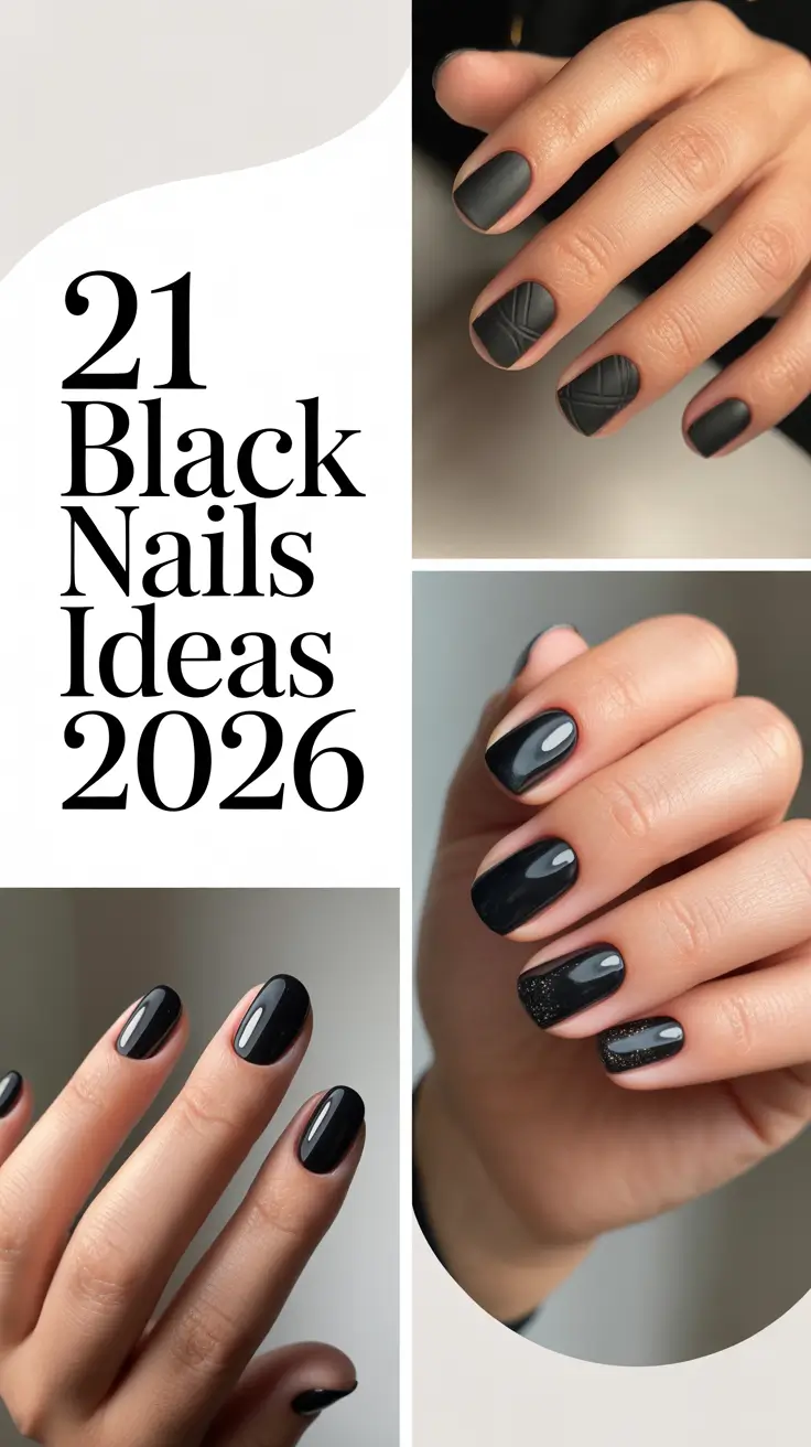 Black Nails Ideas 2026: Trendy, Aesthetic Designs From Minimal to Statement Looks
