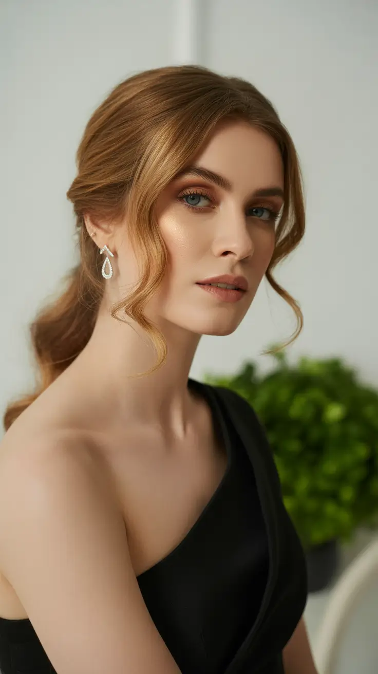 Chic half up half down looks 2026 - Romantic Draped Half Up With Soft Curl Veil