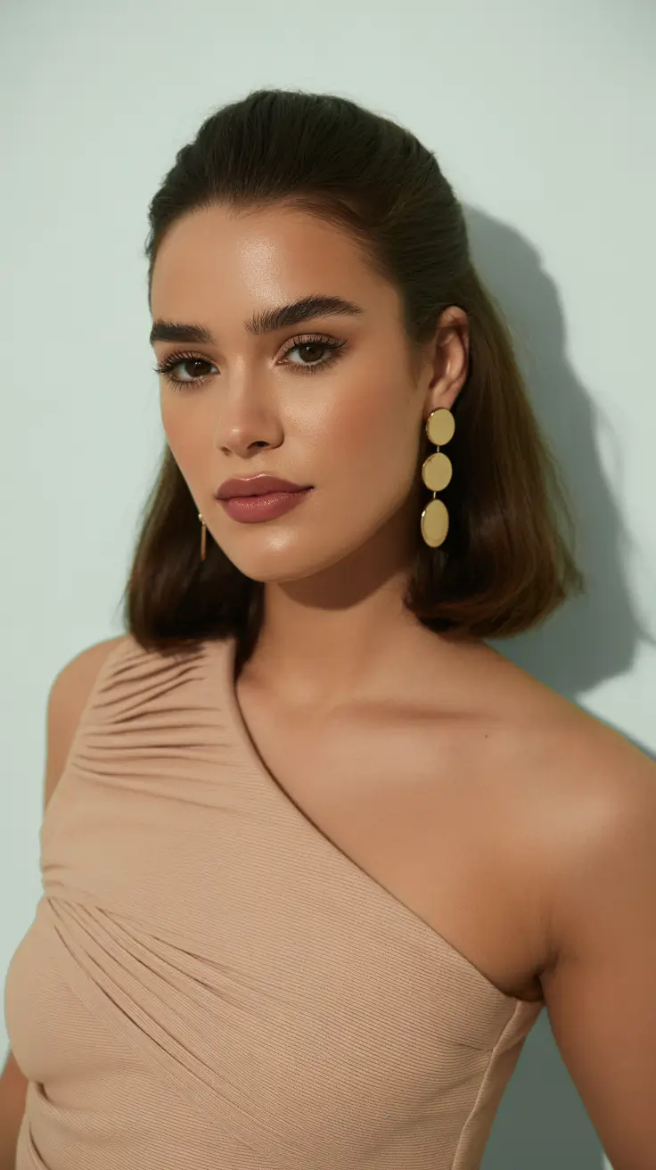 Chic half up half down looks 2026 - Sleek Chic Half Back for Shorter Polished Silhouettes