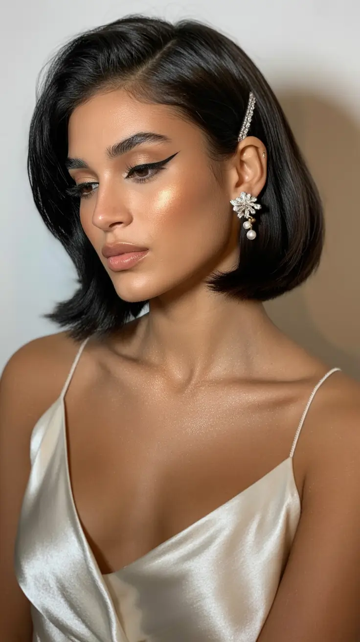 Chic side part hairstyles 2026 Short sleek side part