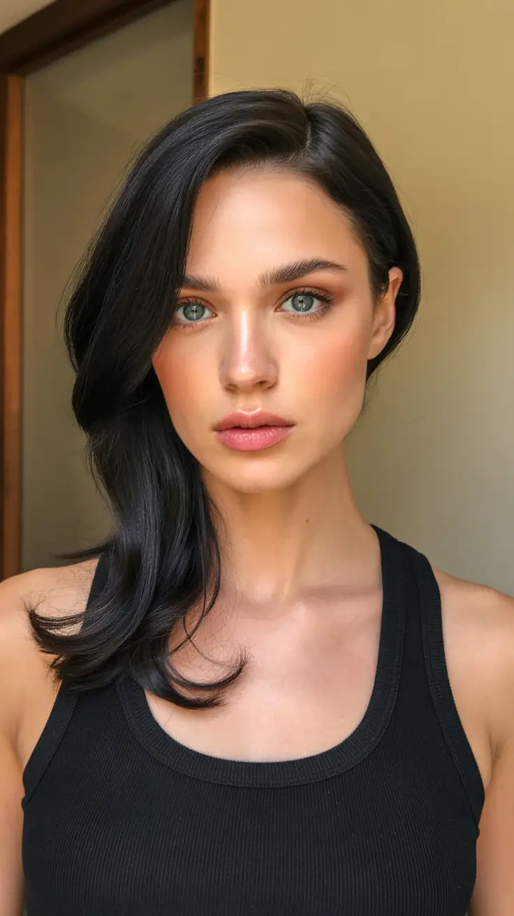 Chic side part hairstyles 2026 Sleek black side part