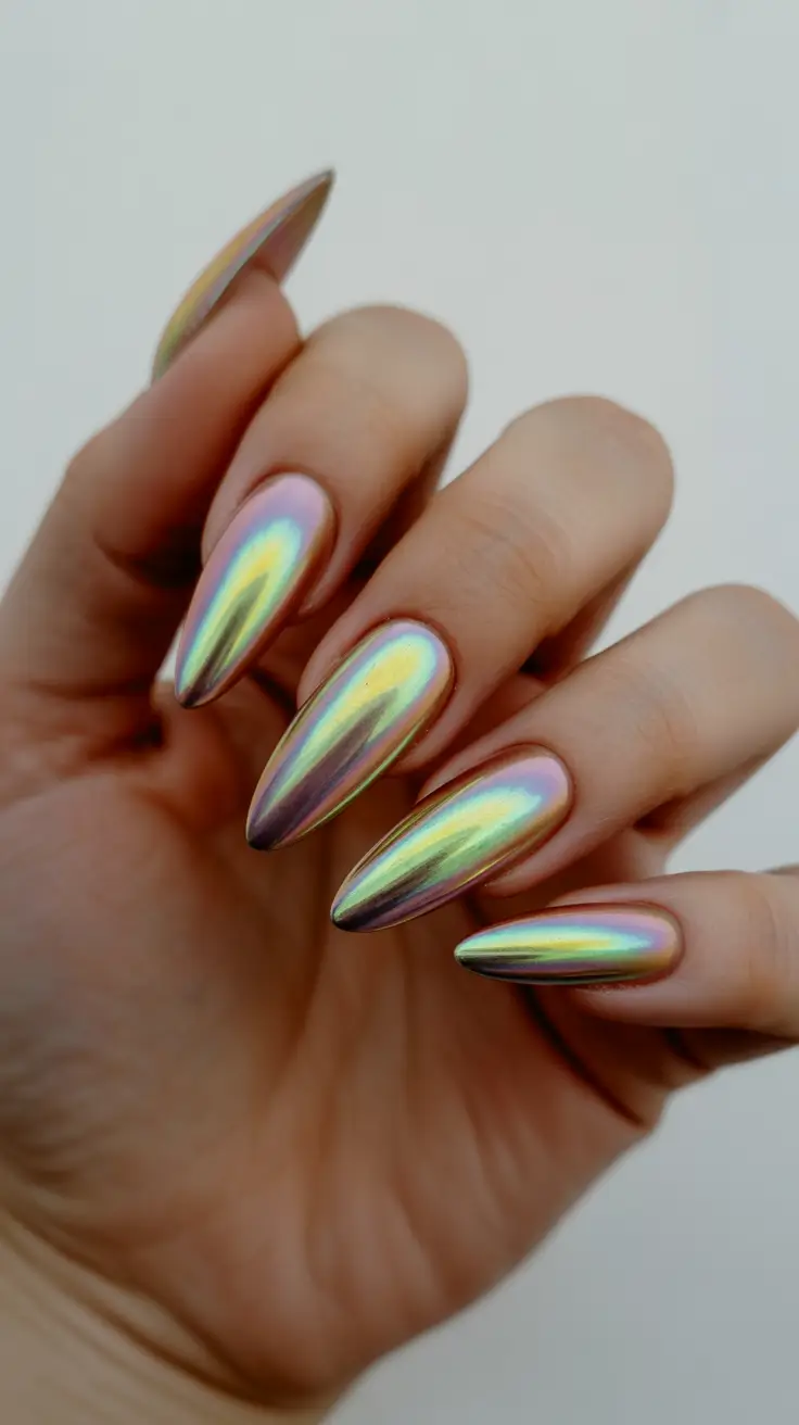 chrome nails trend 2026 Sunrise Chrome Shift for a Radiant Summer Glow