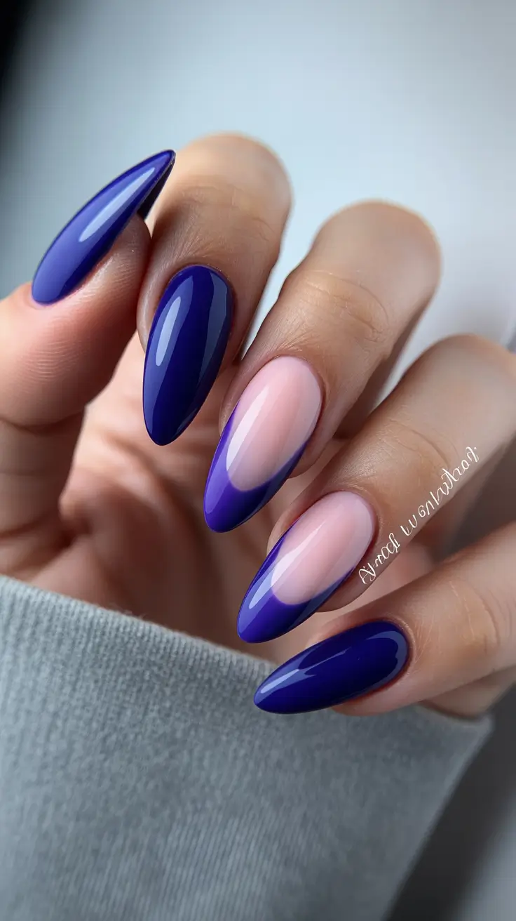 creative nail designs 2026 Violet Edge French