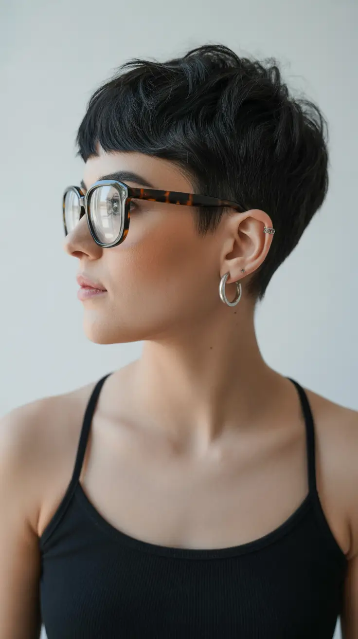 pixie-haircuts-Choppy-Dark-Pixie-with-Artistic-Edge