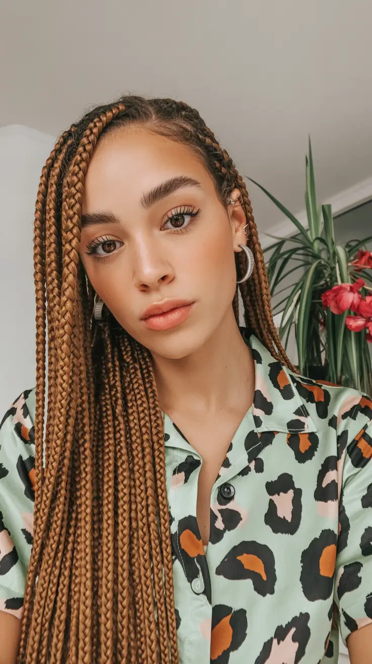 Easy braided hairstyles 2026 Caramel Flow Knotless Braids