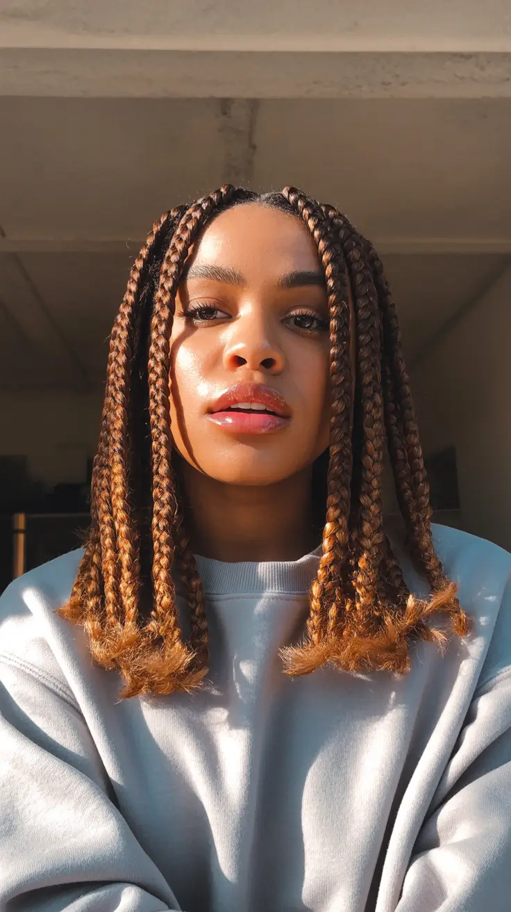 Easy braided hairstyles 2026 Honey Bob Box Braids