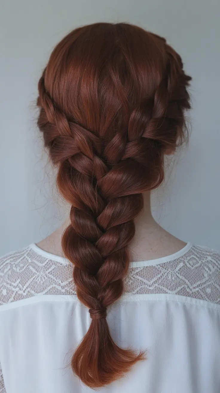 Easy braided hairstyles 2026 Romantic Red Half Braid