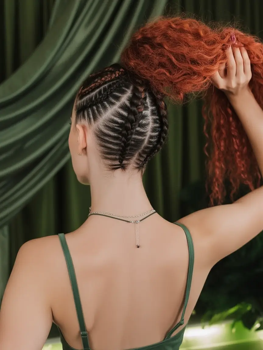 Easy braided hairstyles 2026 Creative African Feed-In Pony