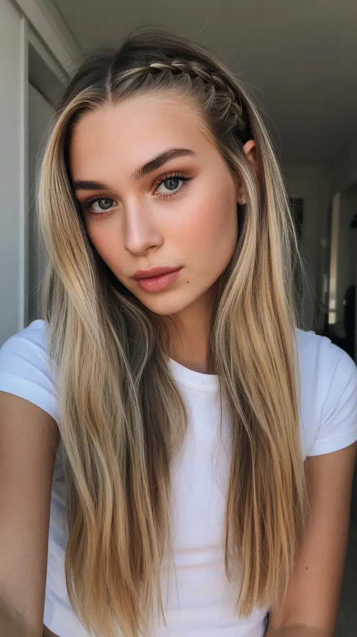 Easy braided hairstyles 2026 Soft Blonde Side Dutch Accent