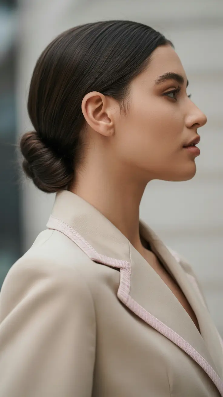 Chic half up half down looks 2026 - Sleek Minimal Half Up Contour