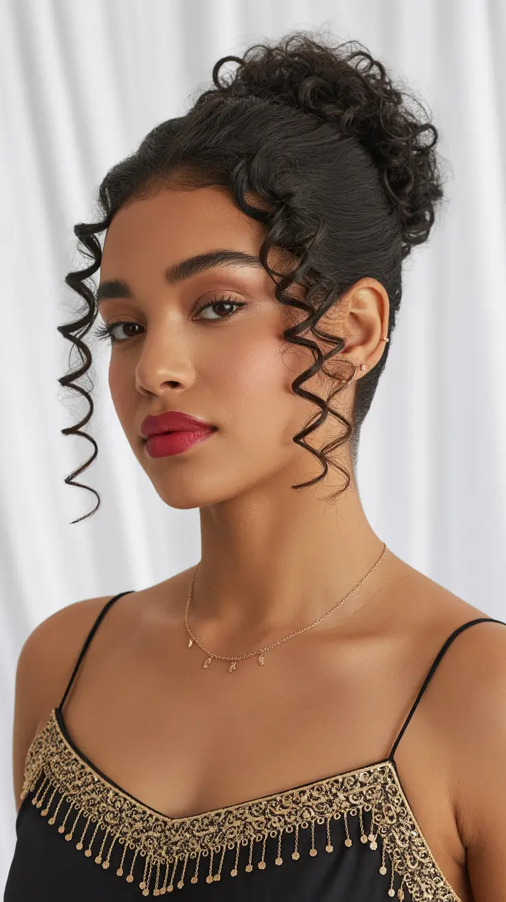 Chic half up half down looks 2026 - Defined Curly Half Up High Lift